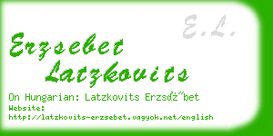 erzsebet latzkovits business card